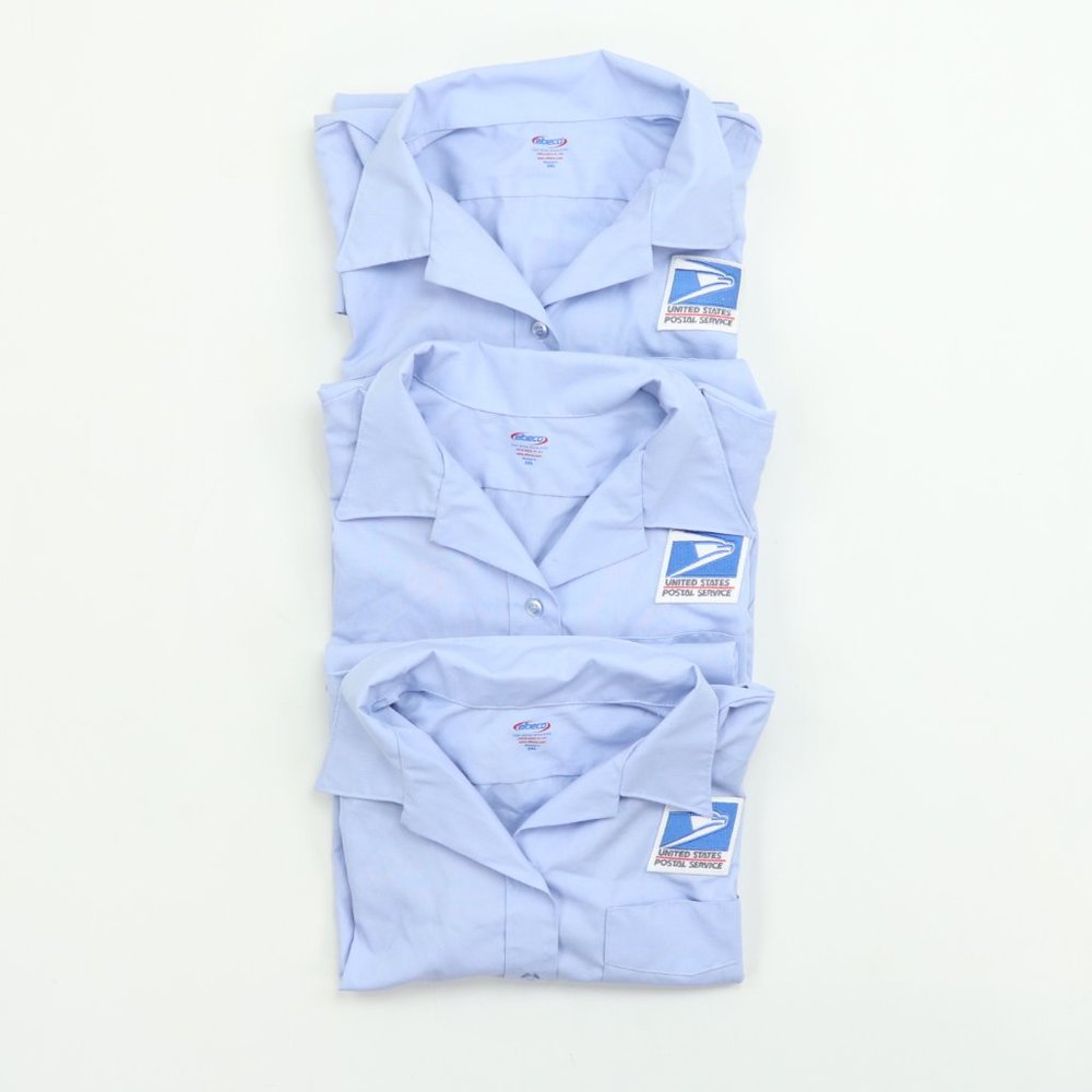 Lot of (3) United States Postal Service 2XL Short Sleeve Button Uniform Shirt